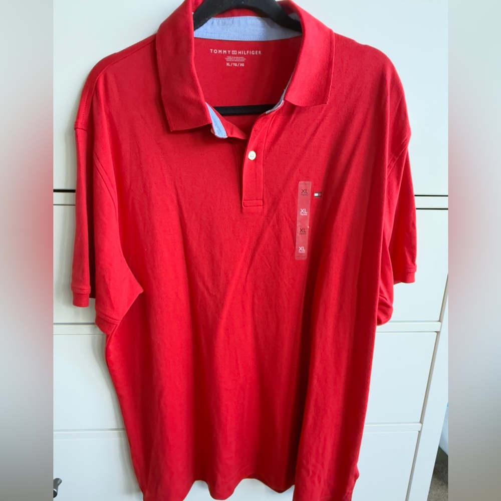 Tommy Hilfiger Men’s Red Polo Shirt NWT Sz XL